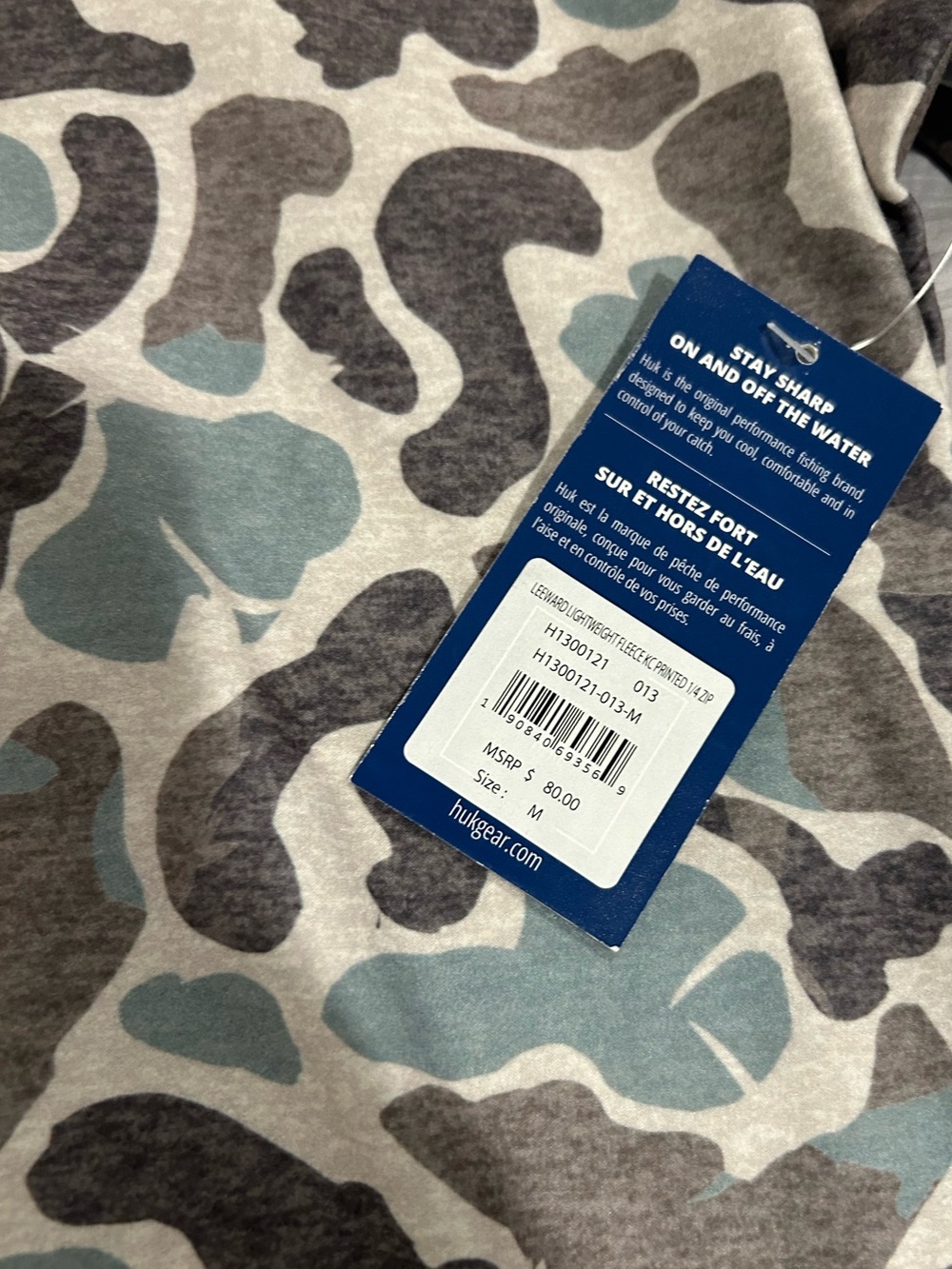 🎣 Huk KC Camo Print Leeward Lightweight Fleece 1/4 Zip Pullover – Men’s Medium - Picture 6 of 8
